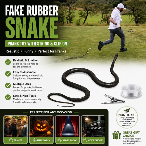 Fake rubber snake prank - fake,