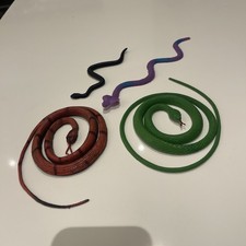 4 x Snakes Toy Rubber and