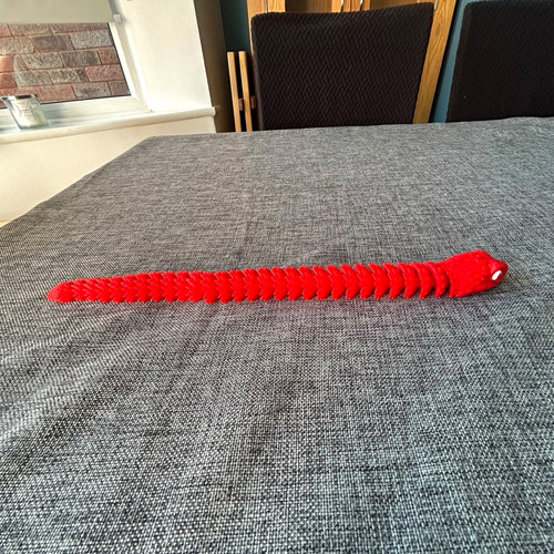 Red printed textured snake - red,